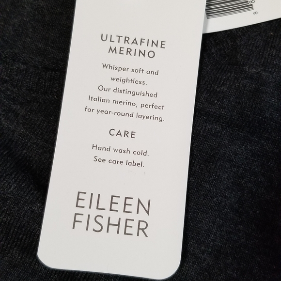 NWT Eileen Fisher Charcoal Gray Dolman Sleeve Fine Merino Sweater Size 2X - Picture 7 of 11